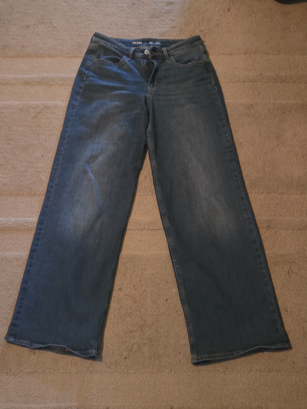 Old Navy Women's Wide-Leg Jeans in Dark Blue Wash
